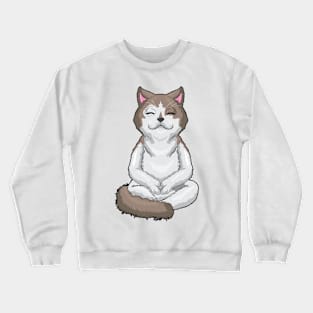 Cat at yoga in cross-legged Crewneck Sweatshirt